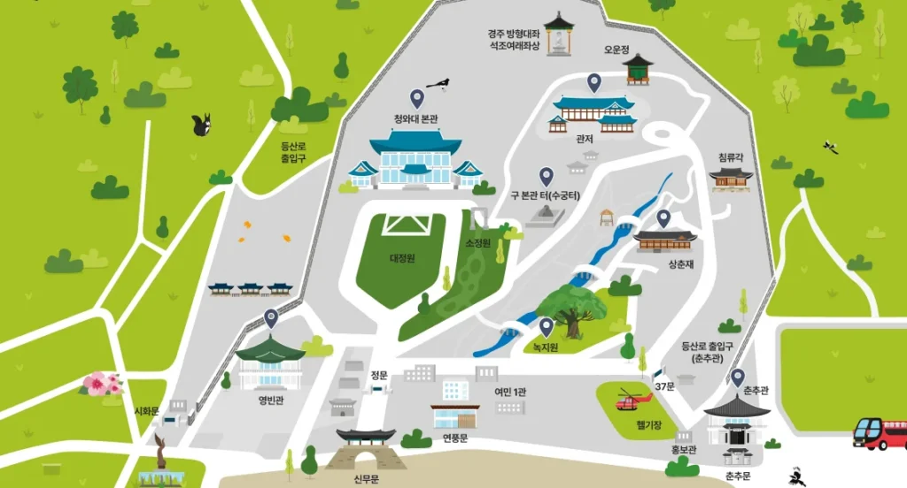 청와대 관람신청 예약 팁 총정리: 소요시간과 동선 안내 3 청와대지도 1
